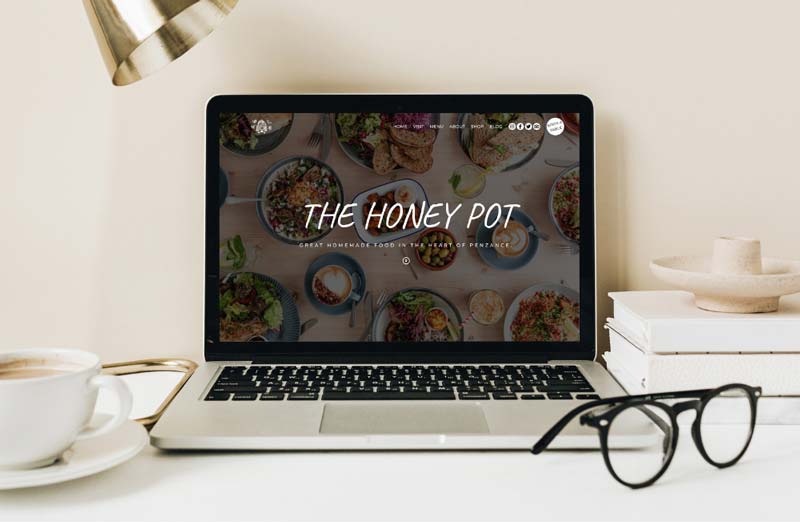 iMac with The Honey Pot Creative Services on screen - Monthly Website Management